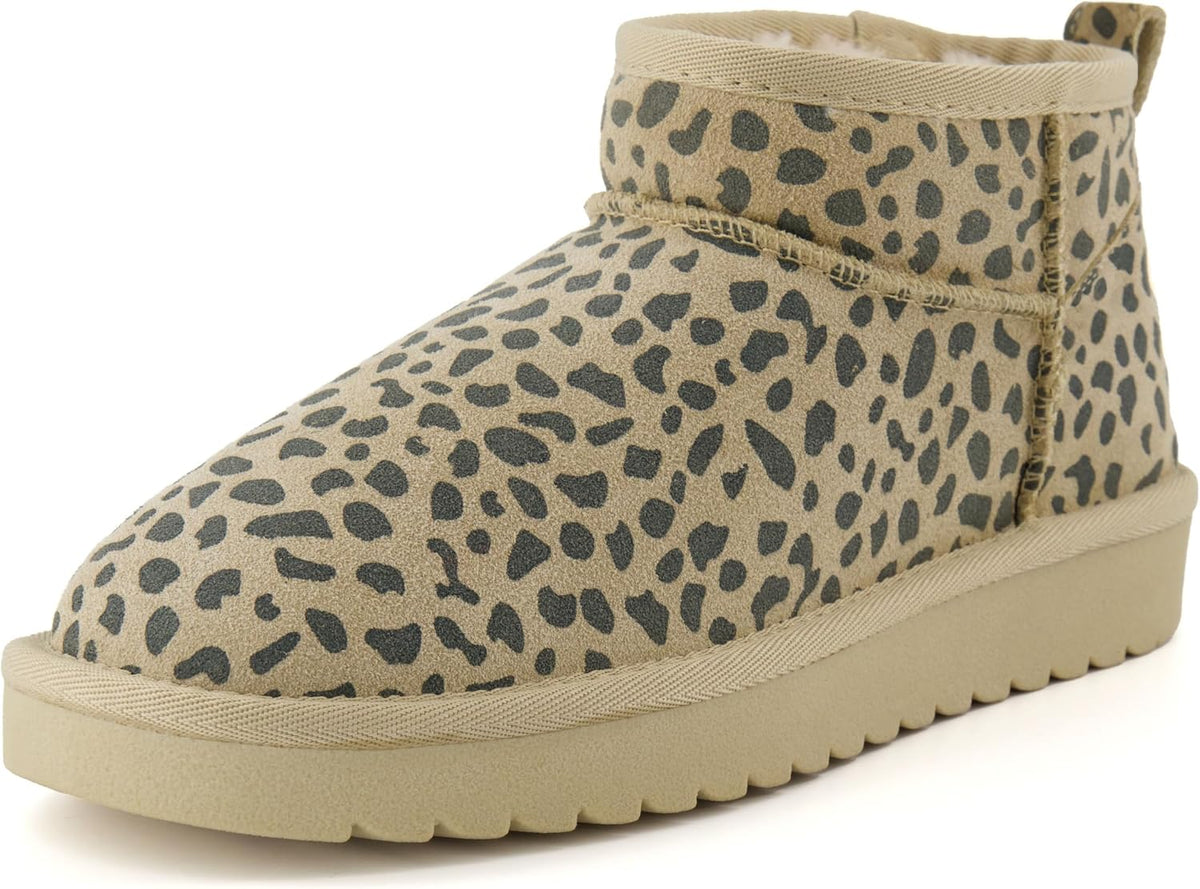 Women's Suede Ankle Boots with Faux Fur Lining & Memory Foam