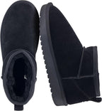 Women's Suede Ankle Boots with Faux Fur Lining & Memory Foam