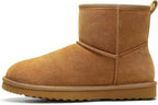 Women's Genuine Suede Mini Boots with Faux Fur Lining
