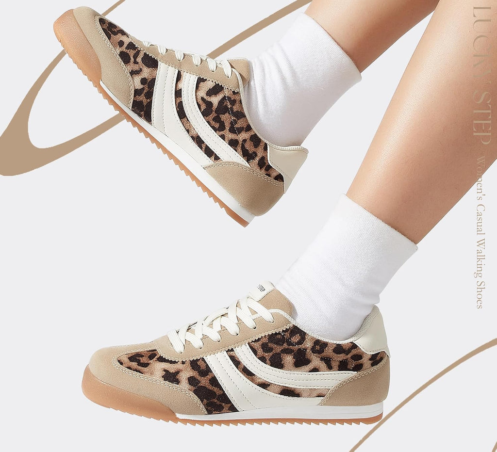 Women's Retro Tennis Sneakers - Nylon & Suede Slim Fit