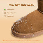 Women's Suede Mini Snow Boots with Faux Fur Lining