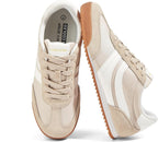 Women's Retro Tennis Sneakers - Nylon & Suede Slim Fit