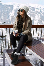 Women's Waterproof Platform Snow Boots, Fleece-Lined Ankle