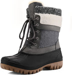 Women's Waterproof Insulated Mid-Calf Snow Boots, Lace-Up