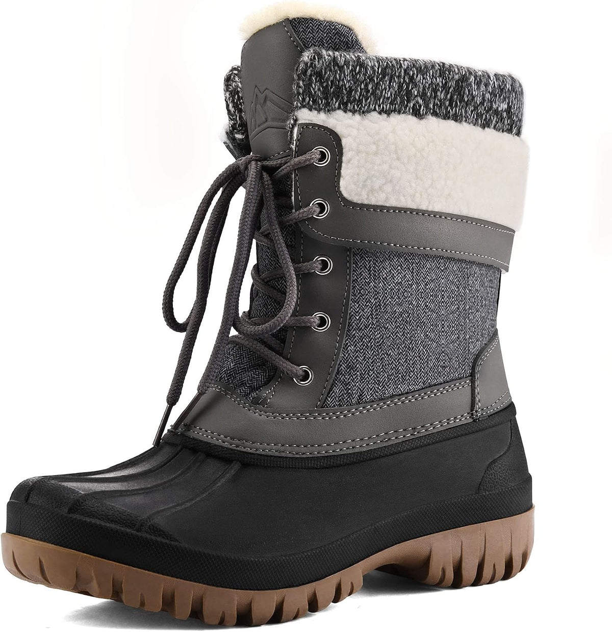 Women's Waterproof Insulated Mid-Calf Snow Boots, Lace-Up