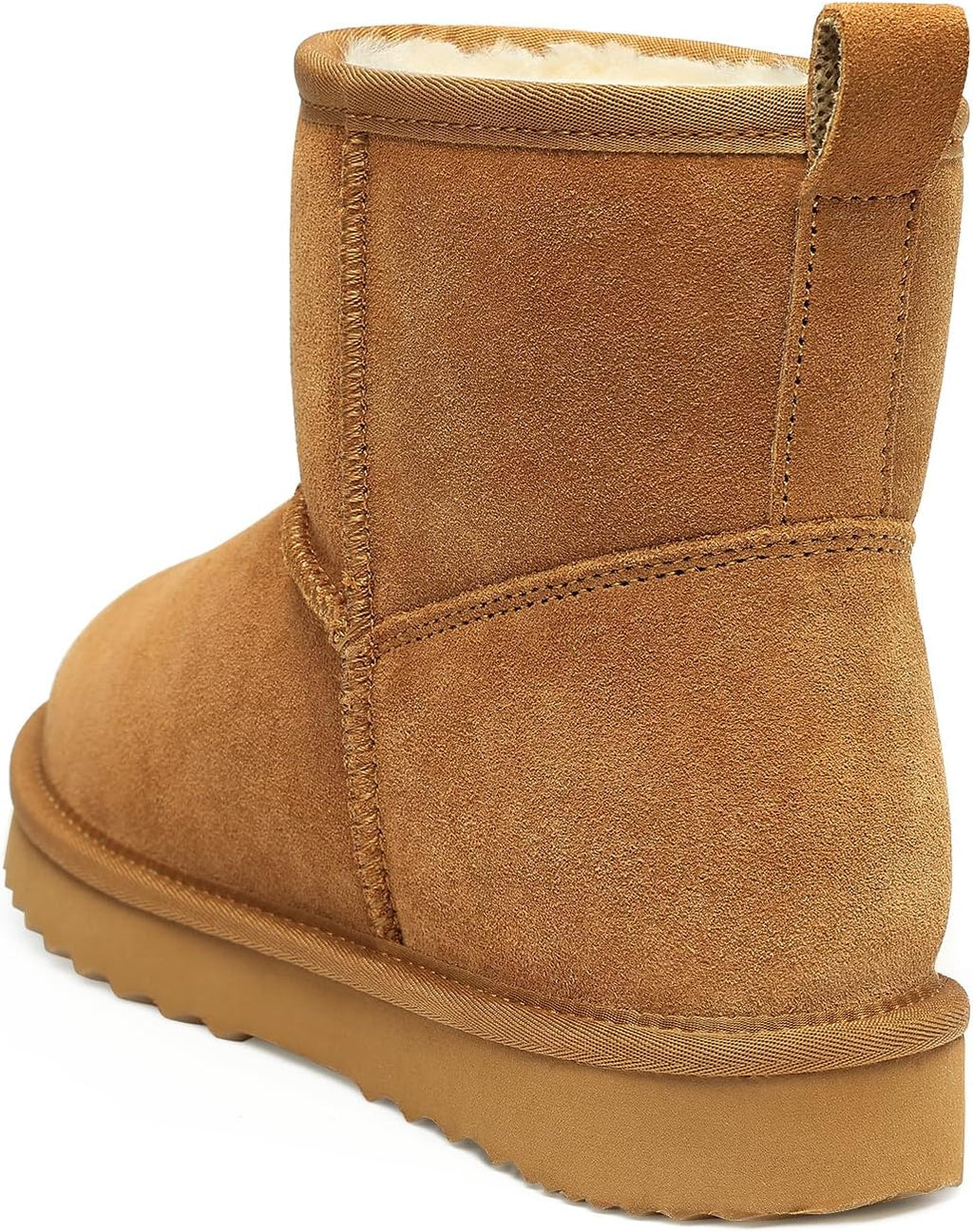 Women's Genuine Suede Mini Boots with Faux Fur Lining