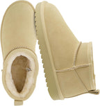 Women's Suede Ankle Boots with Faux Fur Lining & Memory Foam
