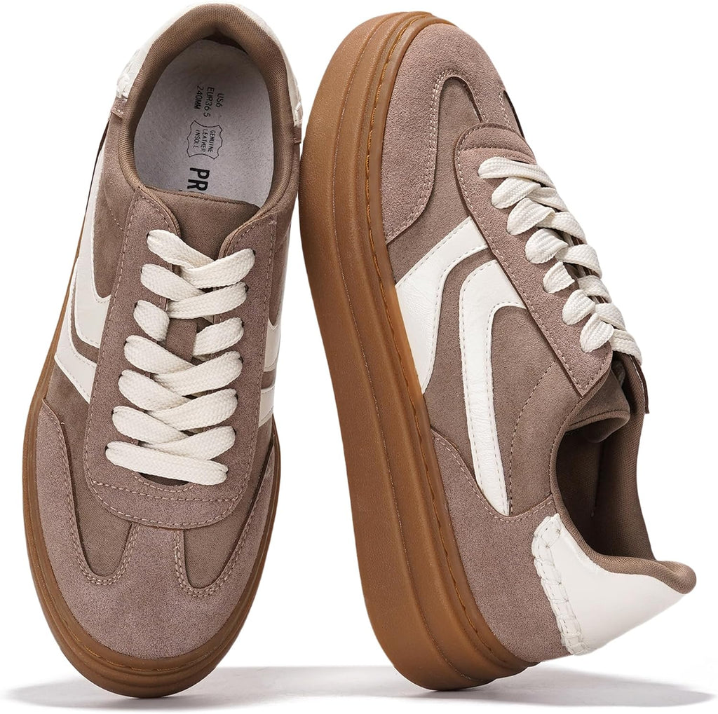 Women's Platform Sneakers with Memory Foam Insole, Lace-Up