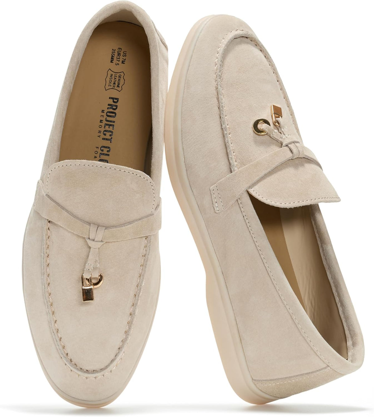 Women's Genuine Leather Slip-On Loafers with Memory Foam