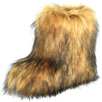 Women's Faux Fur Mid-Calf Snow Boots with Flat Heel