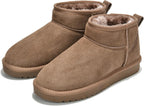 Women's Genuine Leather Ankle Boots with Faux Fur Lining