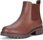 Women's Pull-On Chelsea Ankle Boots with Low Block Heel