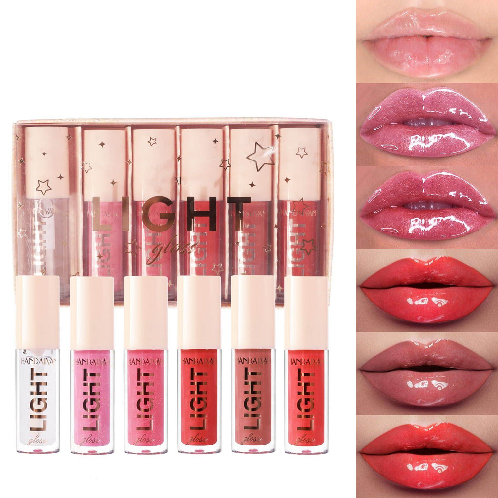 6PCS Hydrating Lip Gloss Neutral Nude Nourishing Glossy - VacationGrabs