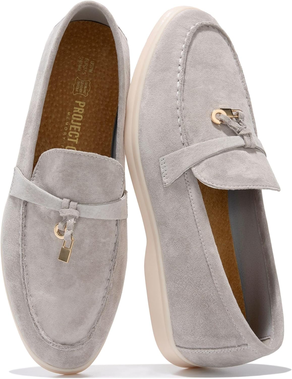 Women's Genuine Leather Slip-On Loafers with Memory Foam