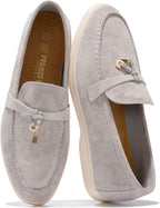 Women's Genuine Leather Slip-On Loafers with Memory Foam