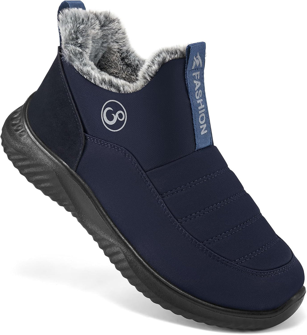 Women's Fur Lined Waterproof Snow Ankle Boots, Non-Slip