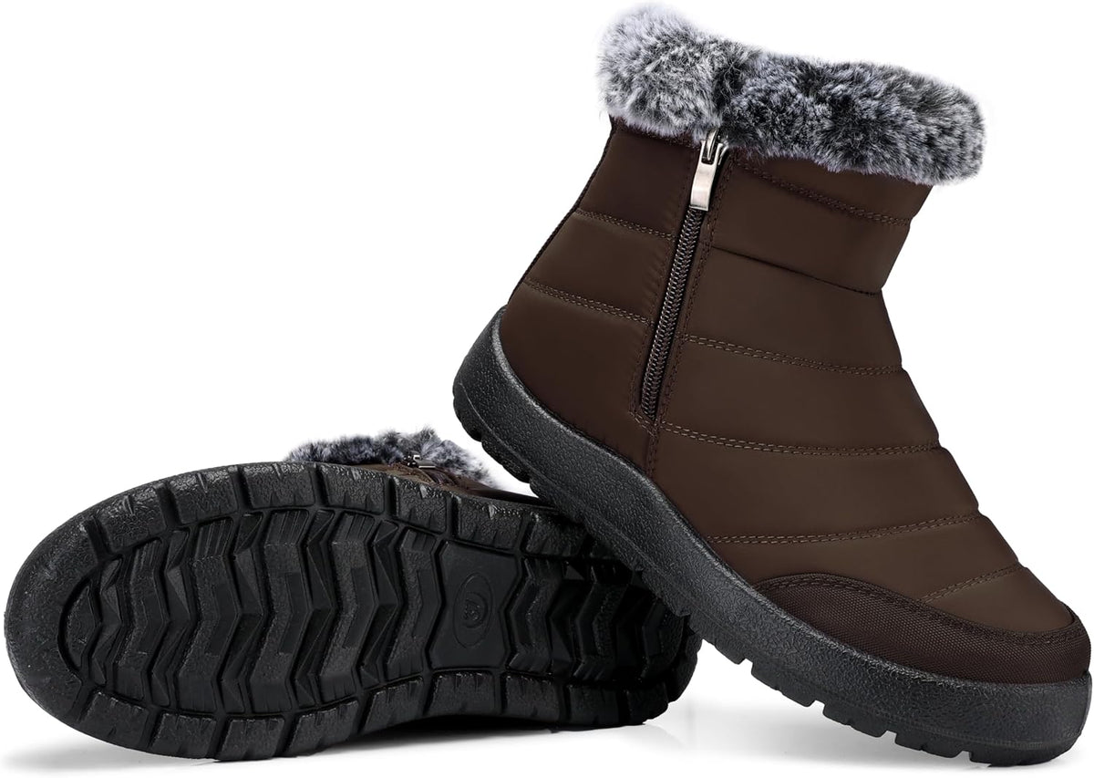 Women's Waterproof Snow Boots with Faux Fur Lining, Non-Slip