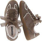Women's Lace Detail Sneakers with Ribbon Laces & Cushioned Insole