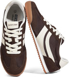 Women's Retro Tennis Sneakers - Nylon & Suede Slim Fit