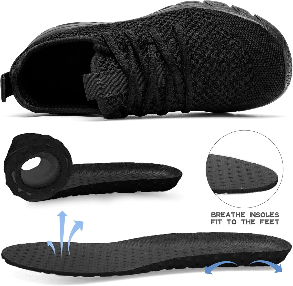 Women's Breathable Mesh Walking Sneakers, Lace-Up