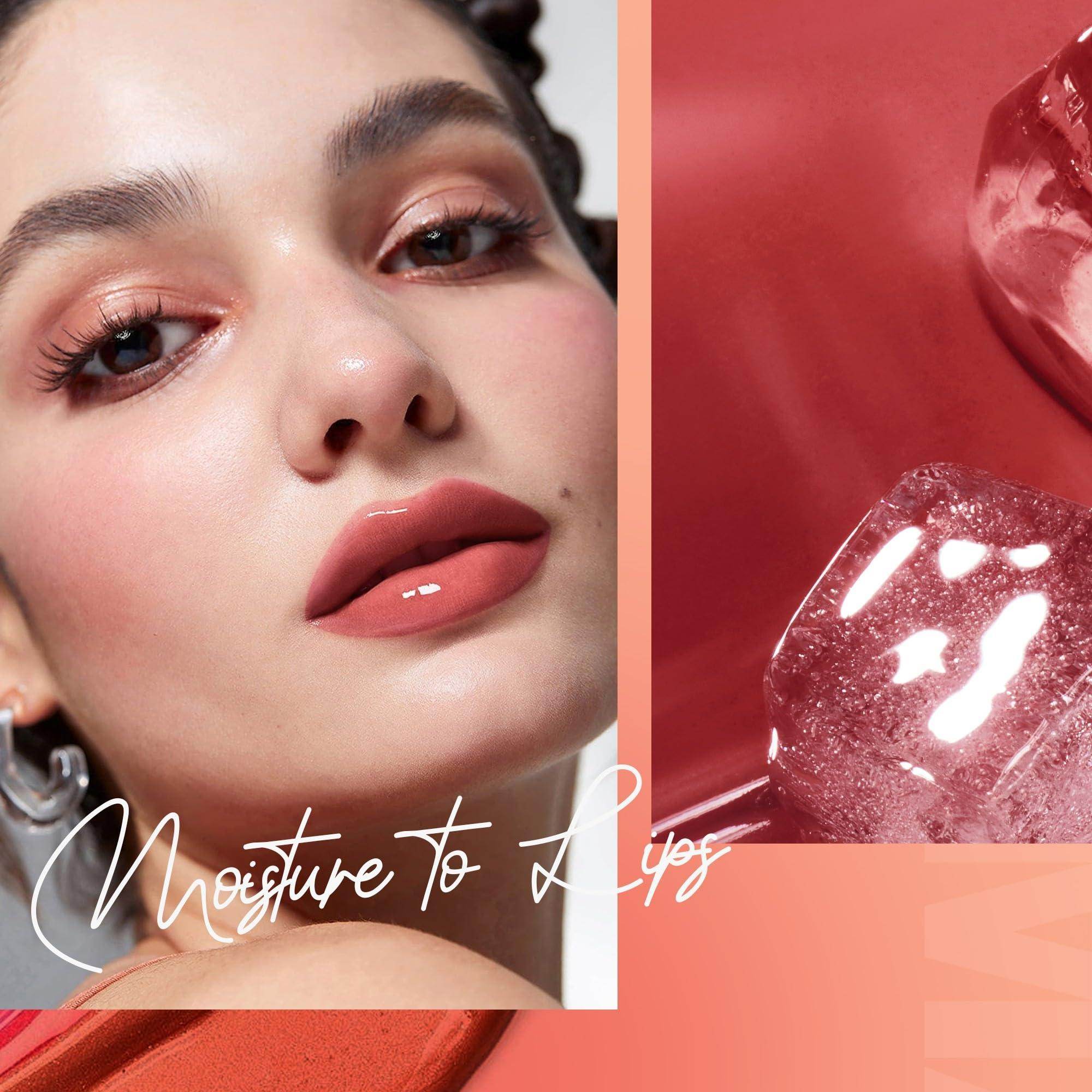6PCS Hydrating Lip Gloss Neutral Nude Nourishing Glossy - VacationGrabs