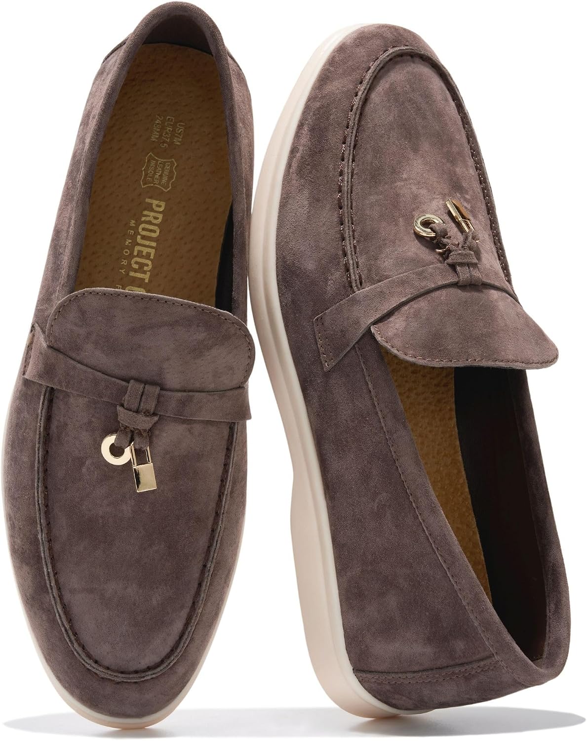 Women's Genuine Leather Slip-On Loafers with Memory Foam