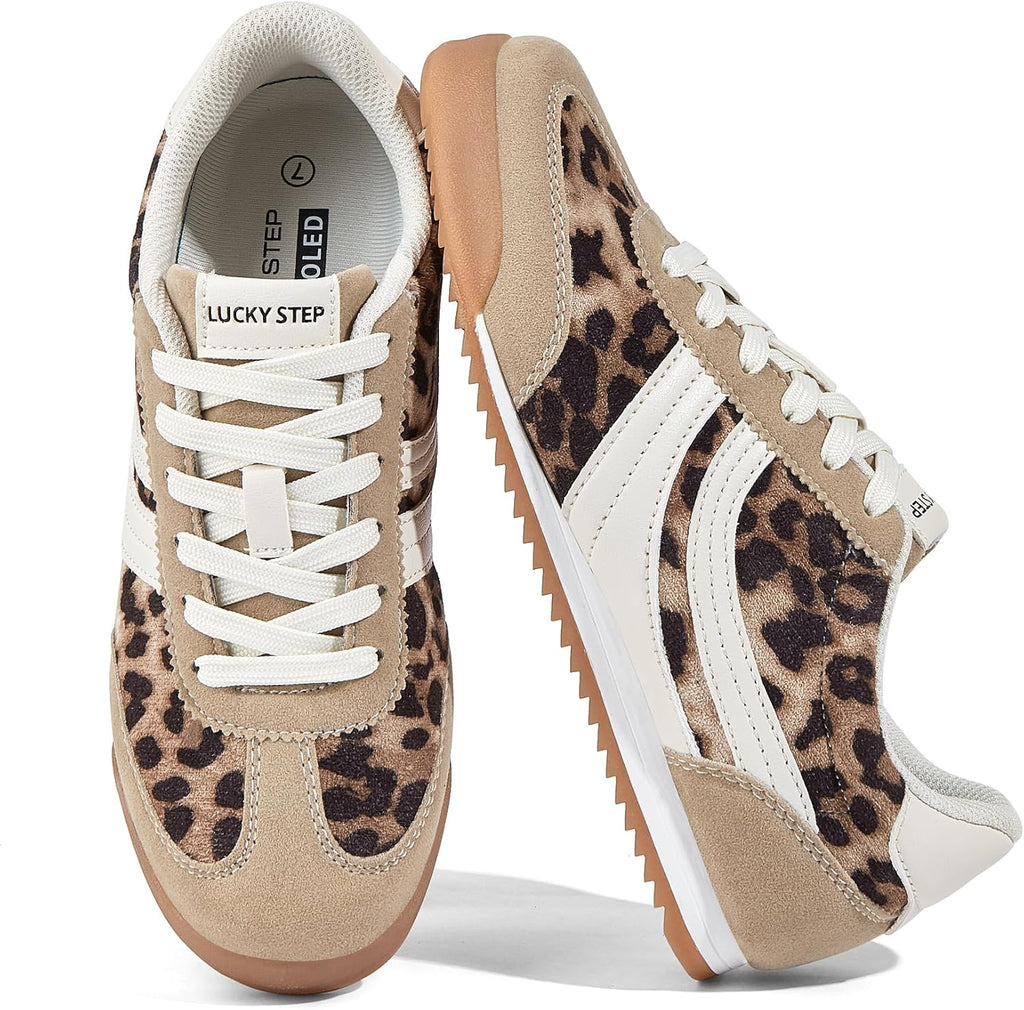 Women's Retro Tennis Sneakers - Nylon & Suede Slim Fit