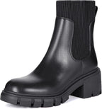 Women's Chunky Heel Platform Chelsea Ankle Boots