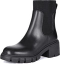 Women's Chunky Heel Platform Chelsea Ankle Boots