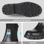 Women's Chunky Heel Platform Chelsea Ankle Boots