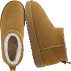 Women's Suede Ankle Boots with Faux Fur Lining & Memory Foam