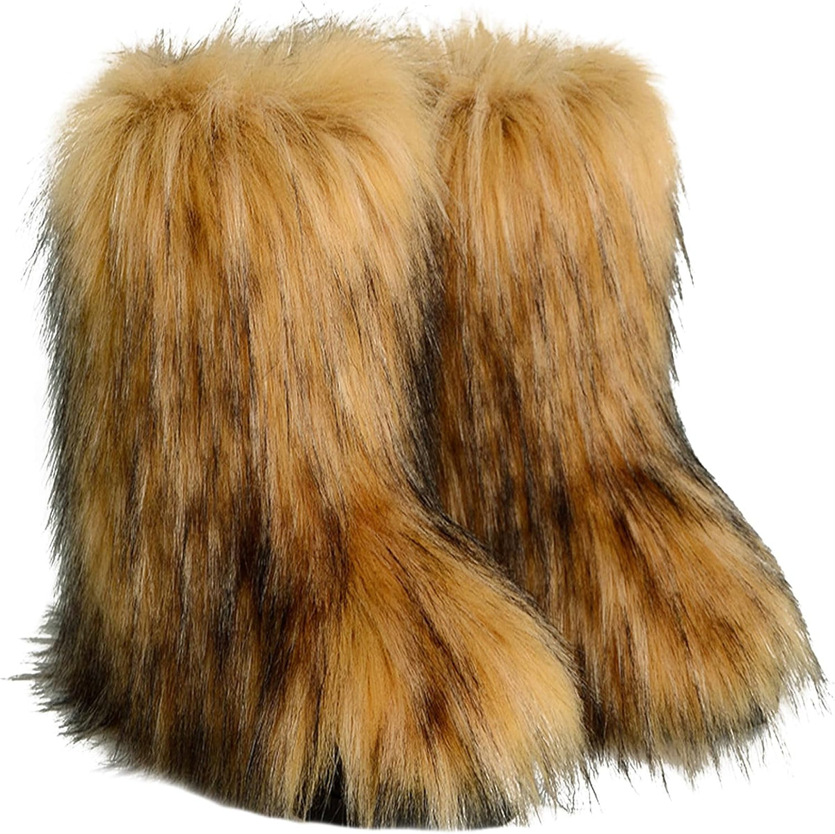 Women's Knee-High Faux Fur Snow Boots, Flat Heel