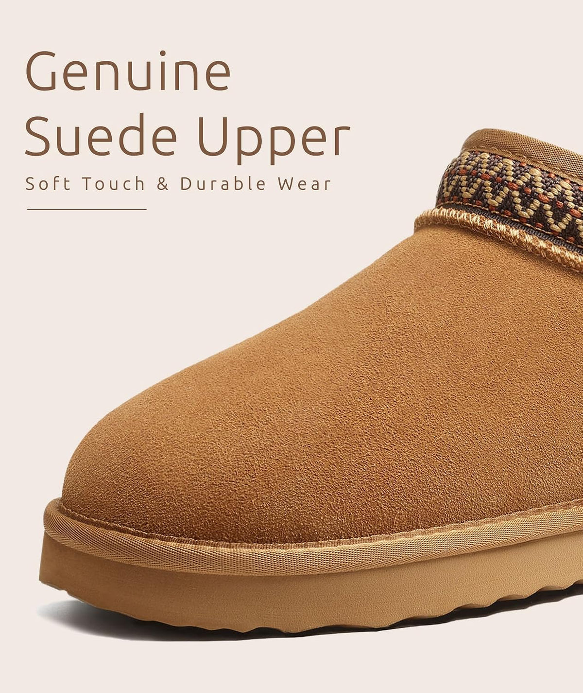 Women's Suede Ankle Boots with Faux Fur Lining