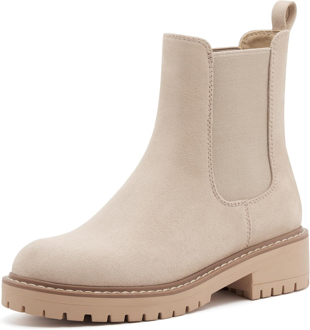 Women's Chunky Block Heel Chelsea Ankle Boots, Slip-On