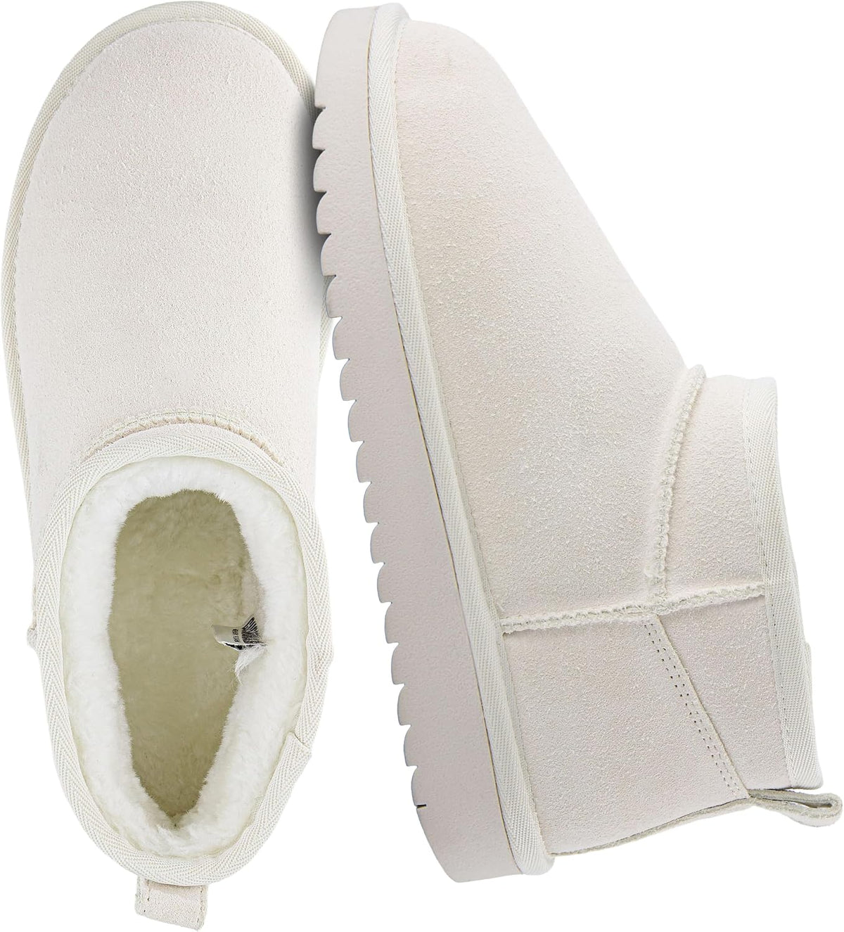 Women's Suede Ankle Boots with Faux Fur Lining & Memory Foam