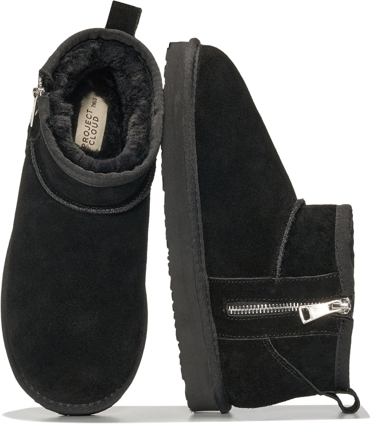 Women's Genuine Leather Ankle Boots with Faux Fur Lining