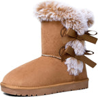 Women's Mid-Calf Snow Boots with Faux Fur Lining
