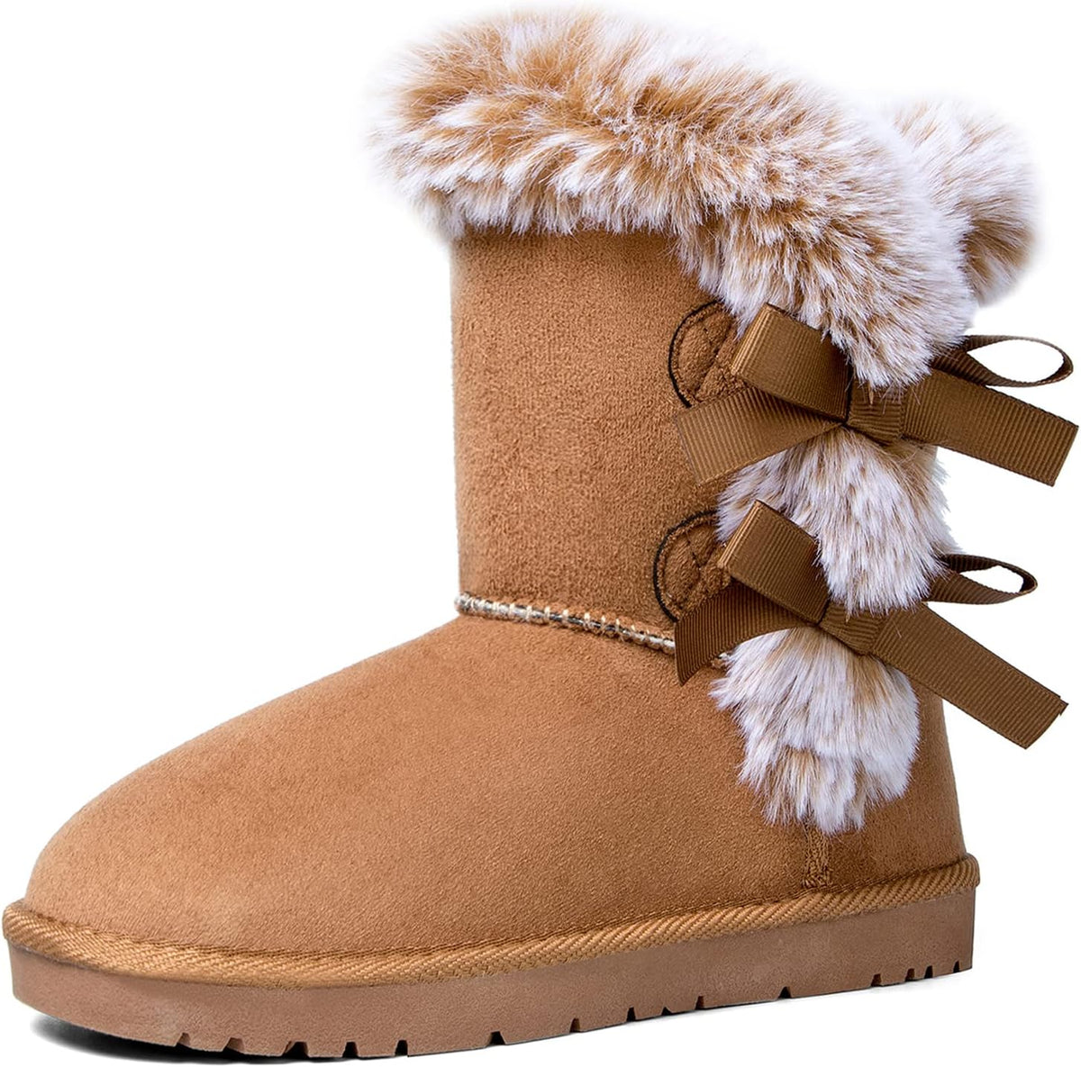 Women's Mid-Calf Snow Boots with Faux Fur Lining