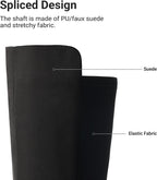 Women's Black Knee High Boots with Stretch & Block Heel