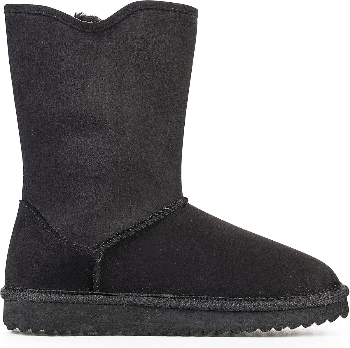 Women's Suede Mid-Calf Snow Boots with Side Bows