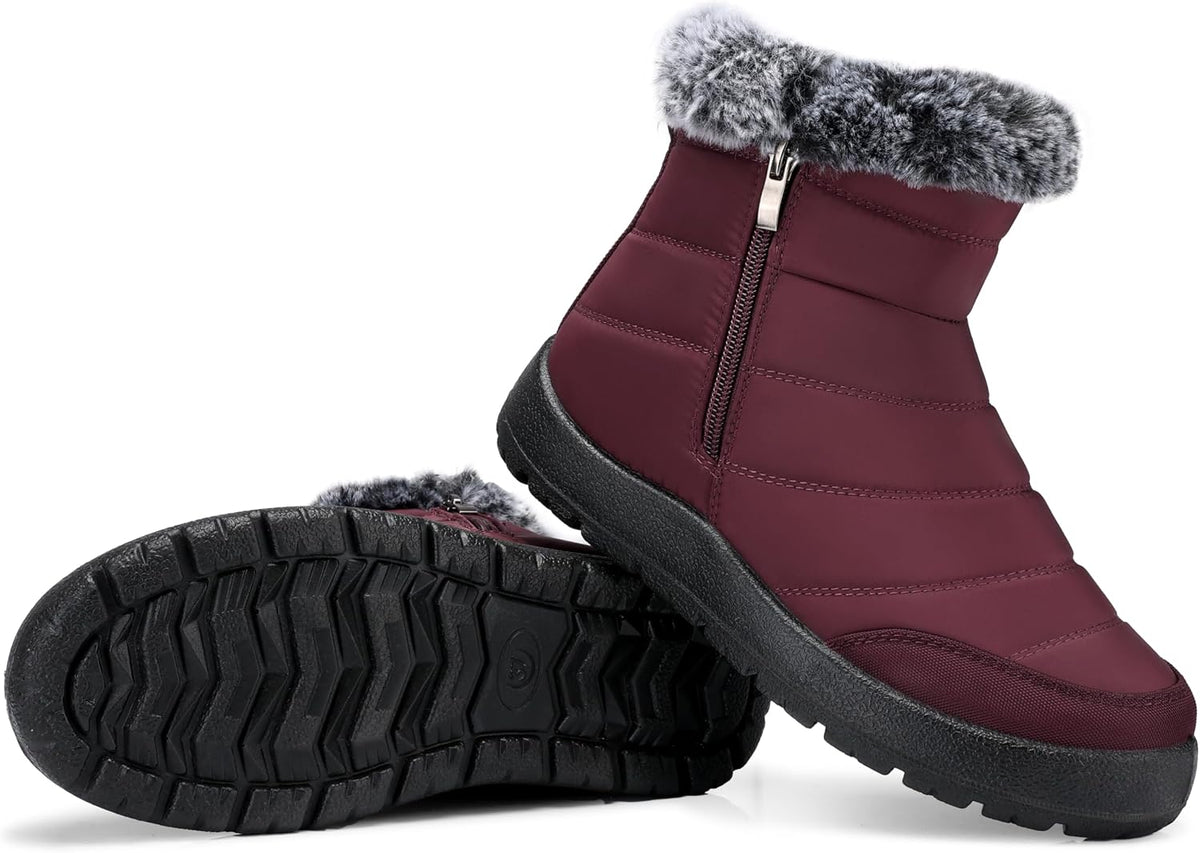 Women's Waterproof Snow Boots with Faux Fur Lining, Non-Slip