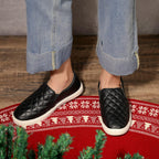 Women's Quilted Slip-On Sneakers in Vegan Faux Leather