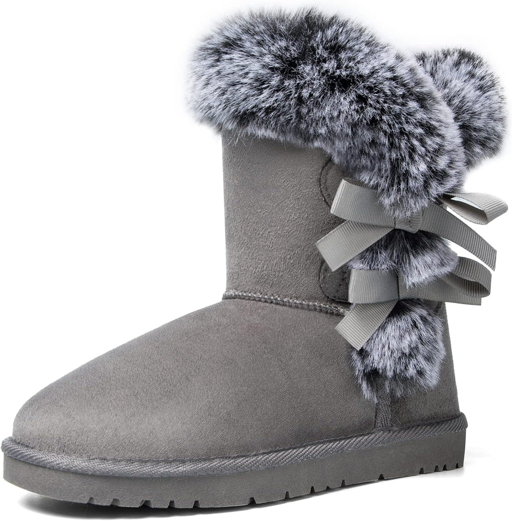 Women's Mid-Calf Snow Boots with Faux Fur Lining