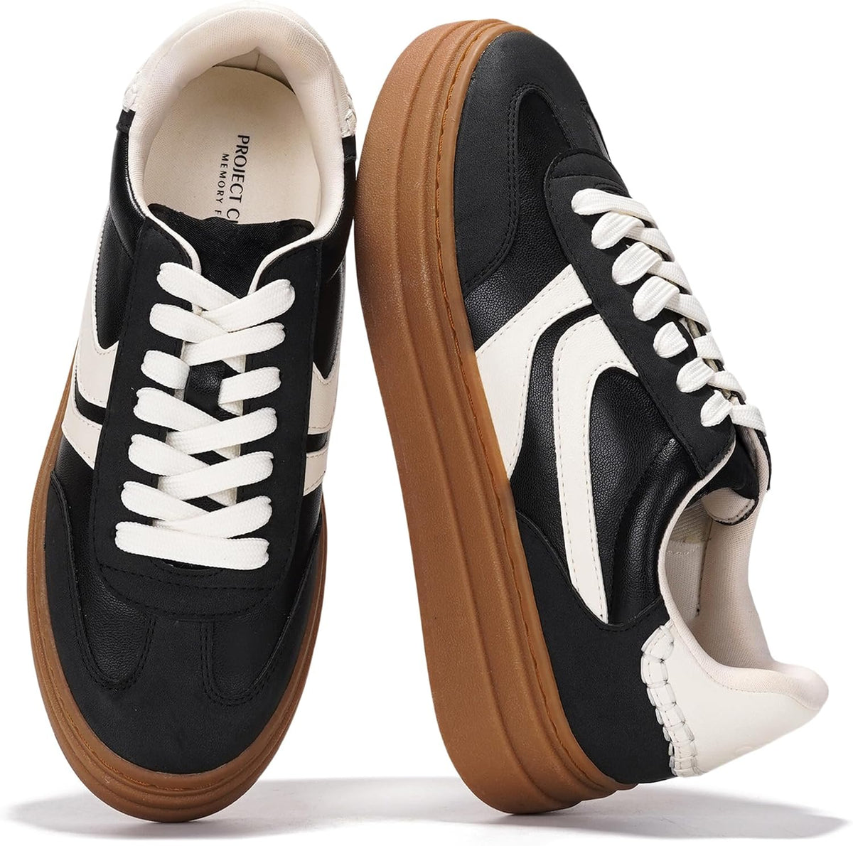 Women's Platform Sneakers with Memory Foam Insole, Lace-Up