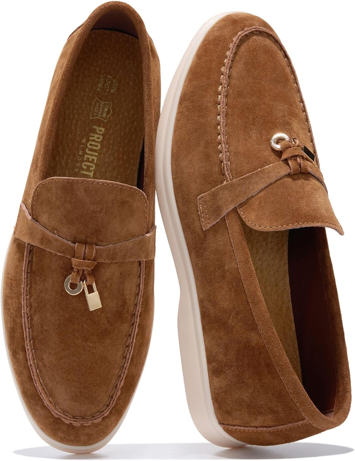 Women's Genuine Leather Slip-On Loafers with Memory Foam