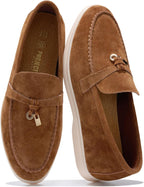 Women's Genuine Leather Slip-On Loafers with Memory Foam