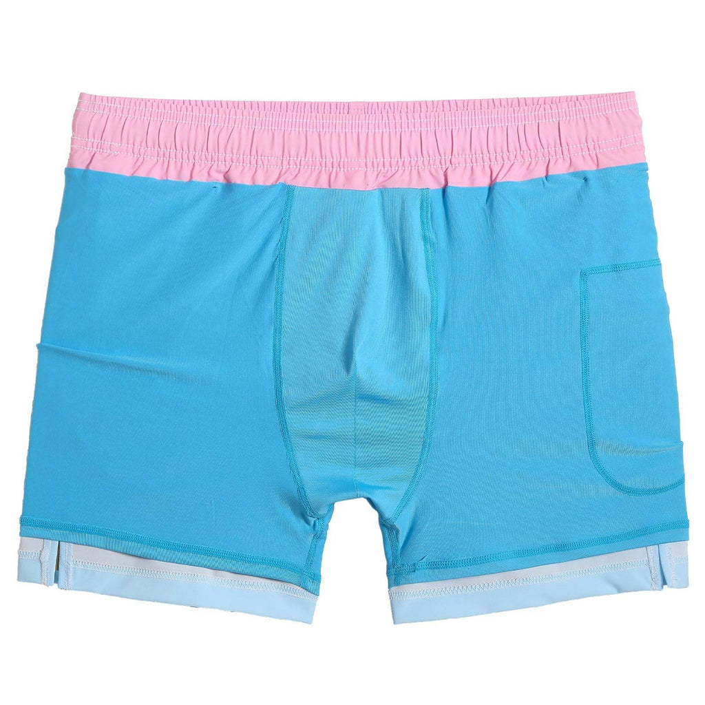 Mens Swim Trunks Compression Liner Quick Dry Zipper Pockets - VacationGrabs