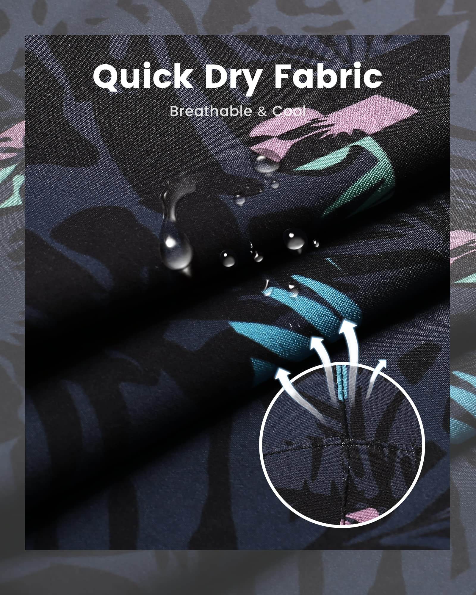 Mens Swim Trunks Compression Liner Quick Dry Zipper Pockets - VacationGrabs