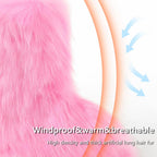 Women's Faux Fur Snow Boots – Fluffy Mid-Calf Flat Winter Boots
