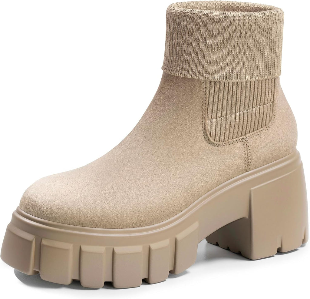Women's Chunky Heel Chelsea Ankle Boots, Suede or Leather